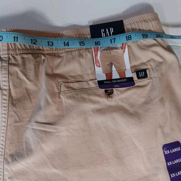 NWT Gap Men's XXL 7" Inseam Stretch Twill Pull On Short Irish Cream Tan - Picture 10 of 11